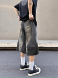 Y2K Rivets Washed Lightning Jorts