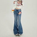 Retro High Waist Flared Light Jeans
