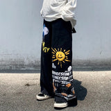 Y2K Graffiti Print Oversized Wide Leg Pants