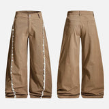 Shell Decoration Patchwork Wide Leg Pants