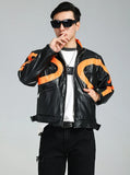Men Luxury Handsome Patchwork Leather Jacket