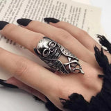 Gothic Retro Skull Wings Knuckle Ring
