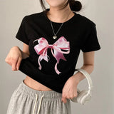 Cute Bow Print Fairy Graphic T-Shirt