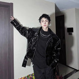 Spring Slim Leather Motorcycle Zipper Jacket
