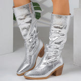 Chic Pointed Toe Heeled Cowboy Boots