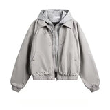 Patchwork Silhouette Retro Hooded Jacket