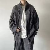 Autumn Retro Loose Stand Collar Knitted Cardigan
