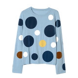 Soft Blue Polka Dot Long Sleeve T-Shirt