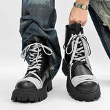 Streetwear Chunky Sole Lace-Up High Boot