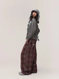 Vintage Red Checkered Work Pants