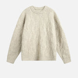 Chunky Mohair Cable Solid Color Knit Sweater