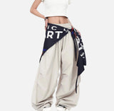 Breathable American Style With Scarf Wide Leg Jogger