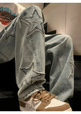 Y2K Star Embroidered Baggy Denim Jeans