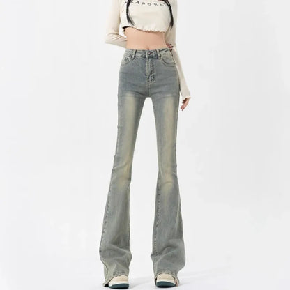 High Waist Vintage Blue Flare Jeans