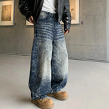 Electric Blue Graffiti Washed Scimitar Jeans
