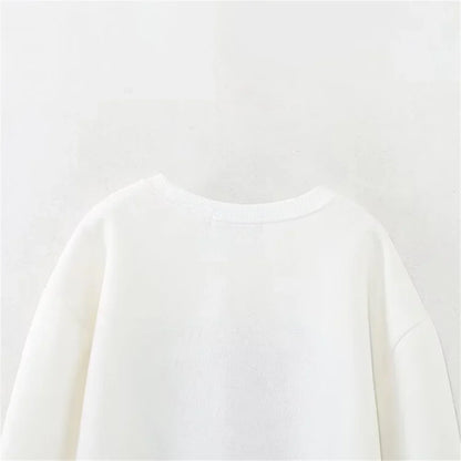 Winter Versatile Embroidered Round Neck Sweatshirt