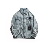 Retro American Style Letter Print Denim Jacket