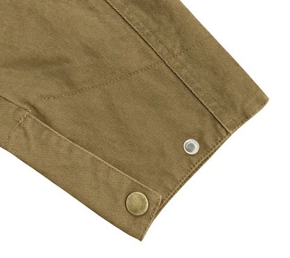 Vintage Washed Turn Down Collar Workwear Jacket