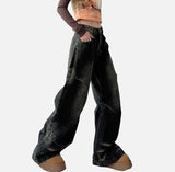 Durable Loose Mid Waist Wide Leg Jeans