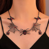 Gothic Festival Spider Web Chain Necklace