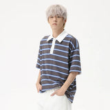 Striped Casual Button Down T-Shirt