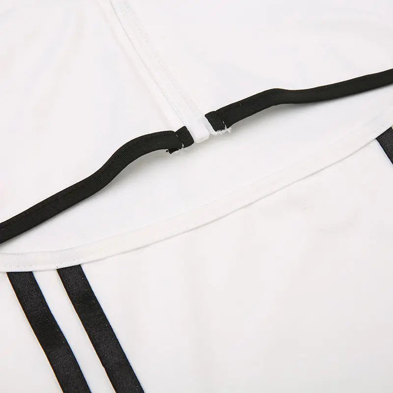 Striped Cyberpunk Cut Out Bodysuit