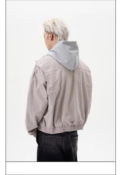 Patchwork Silhouette Retro Hooded Jacket