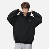 Streetwear Hip Hop Heavyweight Half Breasted Hoodie