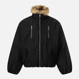 Retro Thick Quilted Fur Collar Jacket