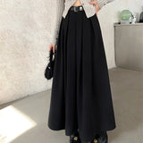 Solid Color Korean High-waisted Skirt