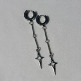 Y2K Gothic Cross Punk Star Drop Earrings