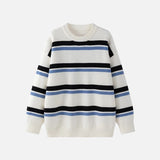 Streetwear Striped Knit Casual Sweater