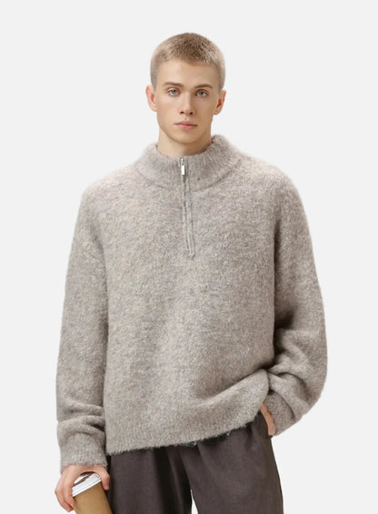 Y2K Cozy Thickened Half Zip Knitted Sweater