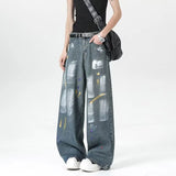 Graffiti Color Printed Cool Distressed Jeans