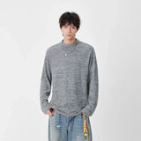 Lightweight Textured Knit Mock Neck Sweater