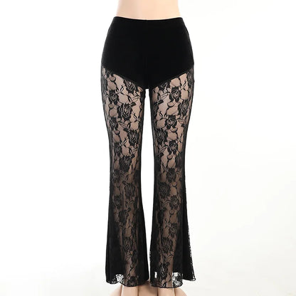 Dark Gothic High Waist Flare Pants