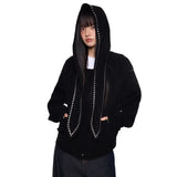 Winter Rivet Rabbit Ears Loose Casulal Sweatshirt
