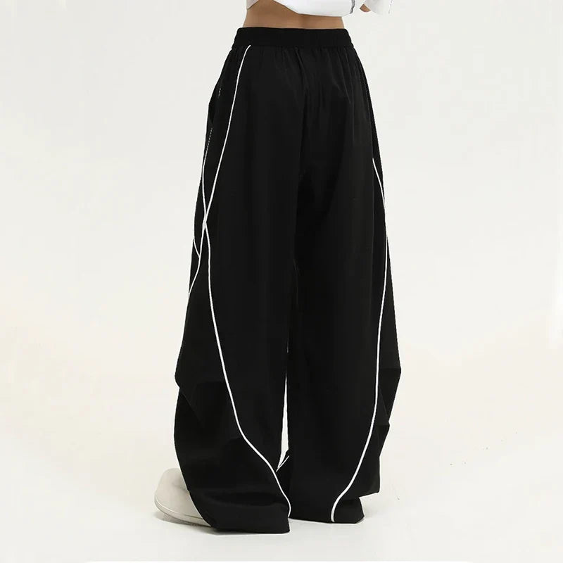 American Vintage Striped Patchwork Wide Sweatpants