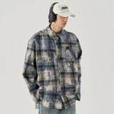 Men's Cool Vintage Autumn Tie Dye Plaid Shirt