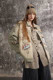 Breathable Chines Style Oversized Patchwork Denim Jacket