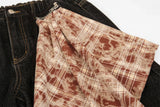 Gothing Dark Wash Patchwork Wide Leg Jeans