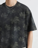 Men's Streetwear Retro Ink Dye Maple Leaf T-Shirt