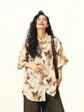 Women Butterfly Print Casual Shirt