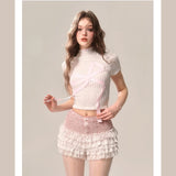 Coquette Whimsical Charm Crop Top