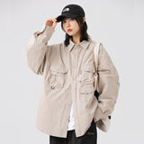 Long Sleeve Multiple Pockets Cargo Shirt