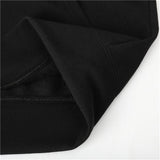 Zip Up Cardigan Solid Black Hoodie