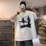 Streetwear Casual Korean Print Oversized T-Shirt
