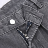 Y2K Gray Star Grunge Baggy Denim Pants