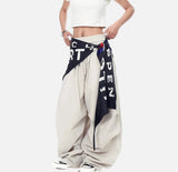 Breathable American Style With Scarf Wide Leg Jogger