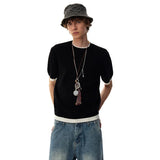 Streetwear Contrast Color Short Sleeve Casual T-Shirt